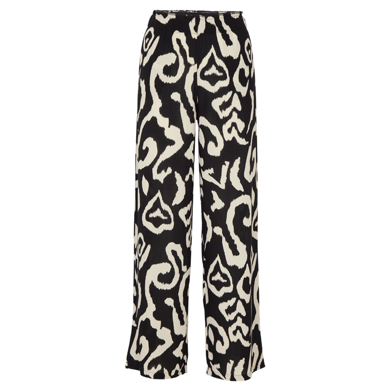 Lange Hose in Schwarz gemustert 