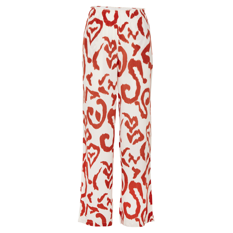 Lange Hose in Rot gemustert