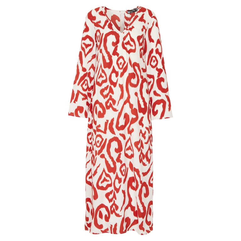 Rotes Kleid gemustert