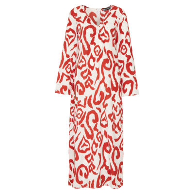 Rotes Kleid gemustert