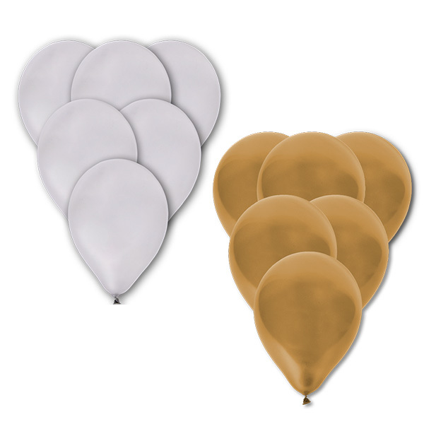 Weiße und goldene Ballons