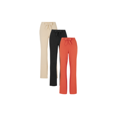 Lange Hose in Beige, Rot und Schwarz 