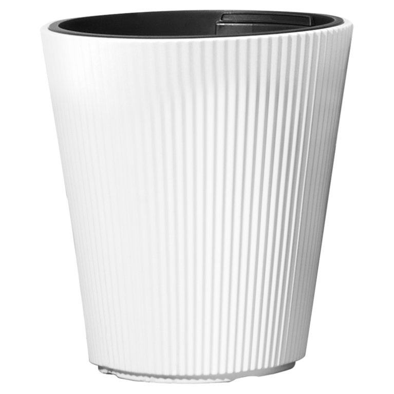 Zylinder geformter Pflanzentopf weiß