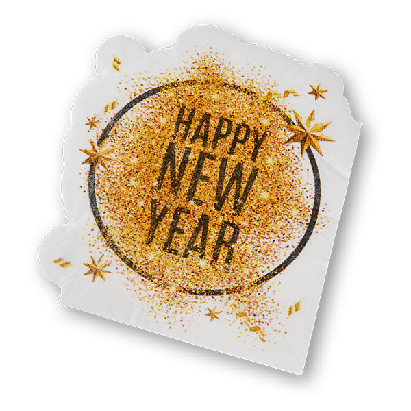 Silvester Servietten in Weiß